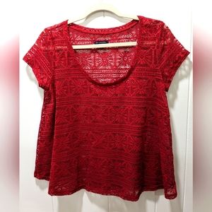 Women's casual top by American Eagle Outfitters, size M. Burgundy